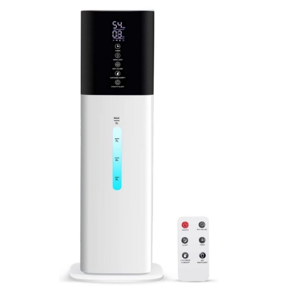 NEW 8L 2.1Gal Ultra Quiet Large Room Humidifier w Remote & 7 Colors Lights